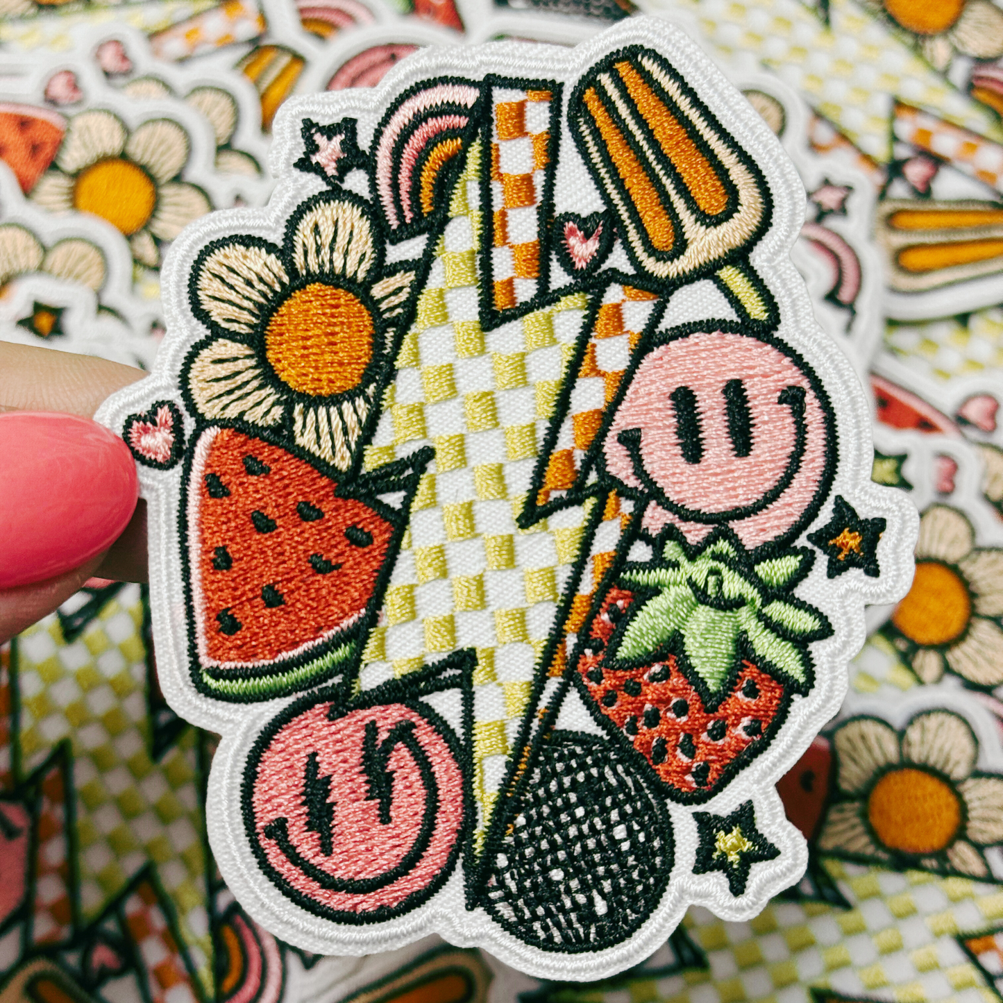 3" Happy Summertime  -  Embroidered Hat Patch