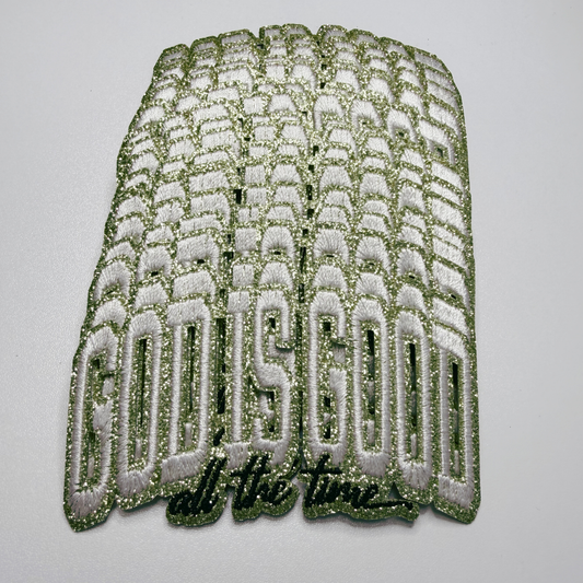 3.5" God Is Good (GOLD) -  Embroidered Hat Patch
