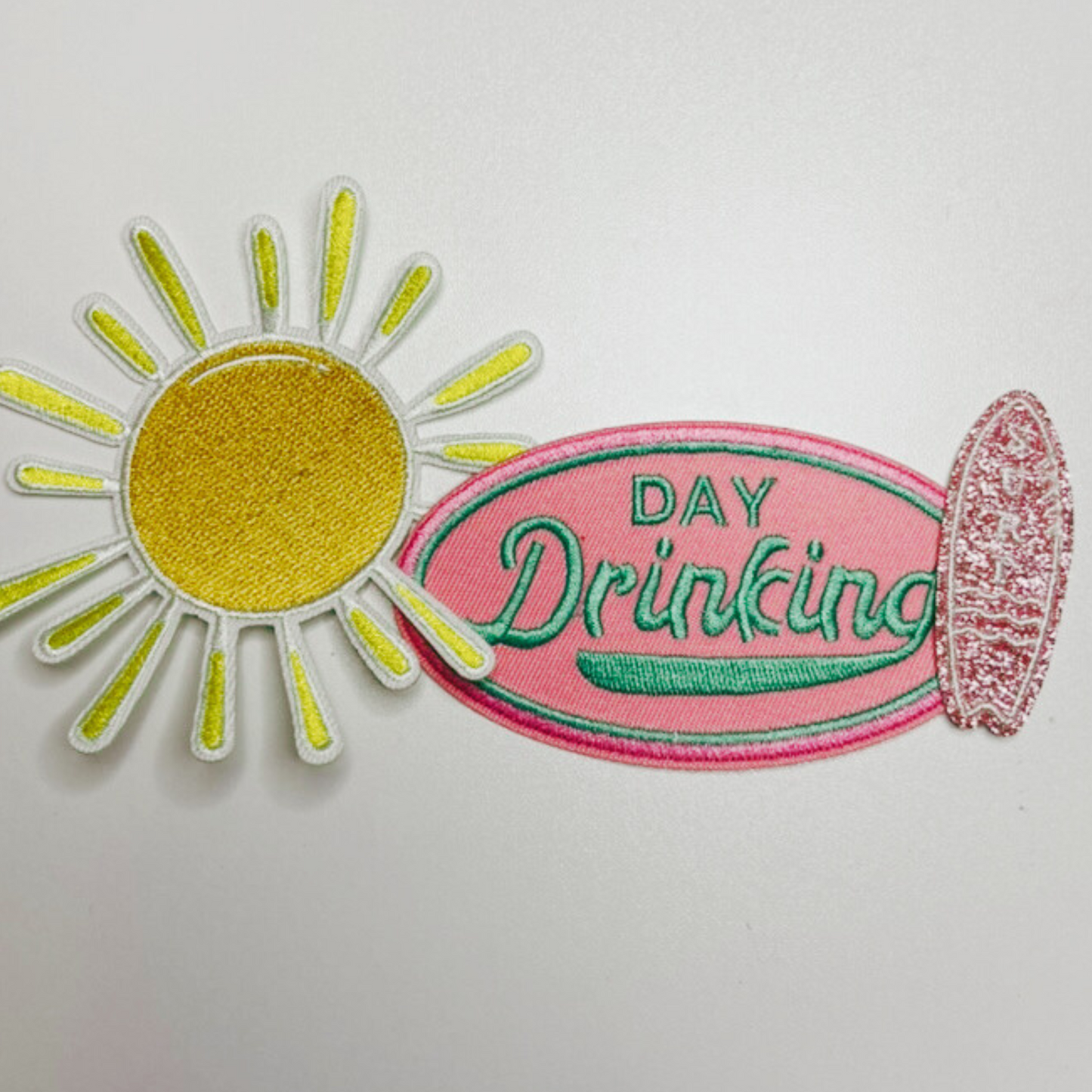 2" Small Glitter SURF board -  Embroidered Hat Patch