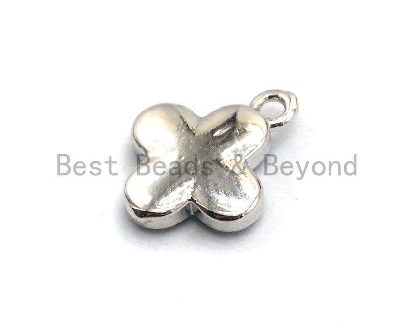 100% Natural Aqua Blue Shell Clover Pendant, Turquoise Blue Shell Charm/ Pendant, Natural Shell Charm, Shell Jewelry, 10x13mm,SKU#Z332