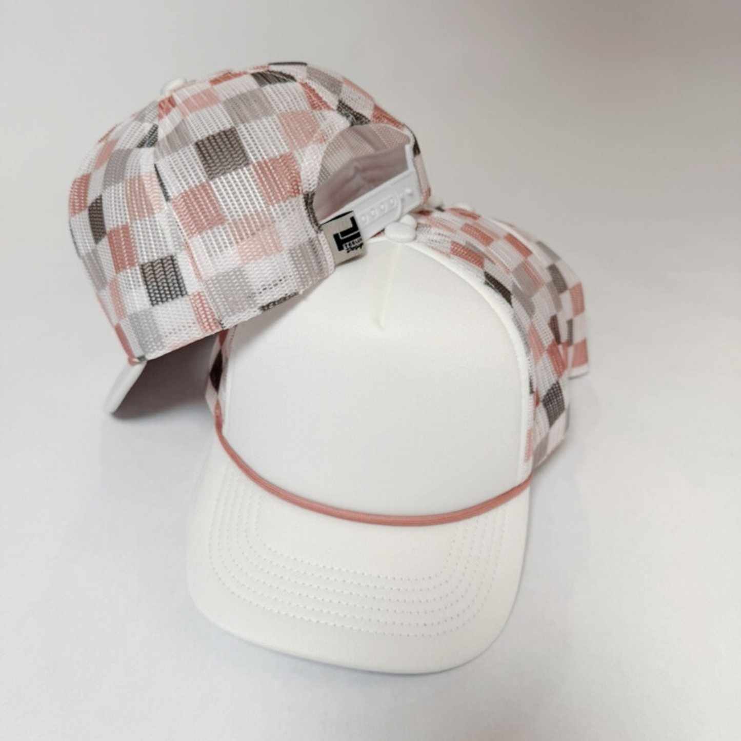 TEELUX - TRUCKER HAT BLANK - Neutral Multicolored Checkered