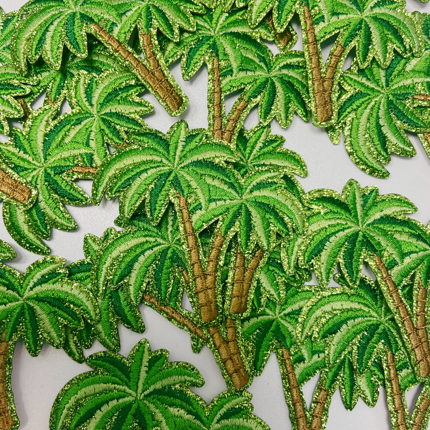 2.5" Green Palm Trees -  Embroidered Hat Patch