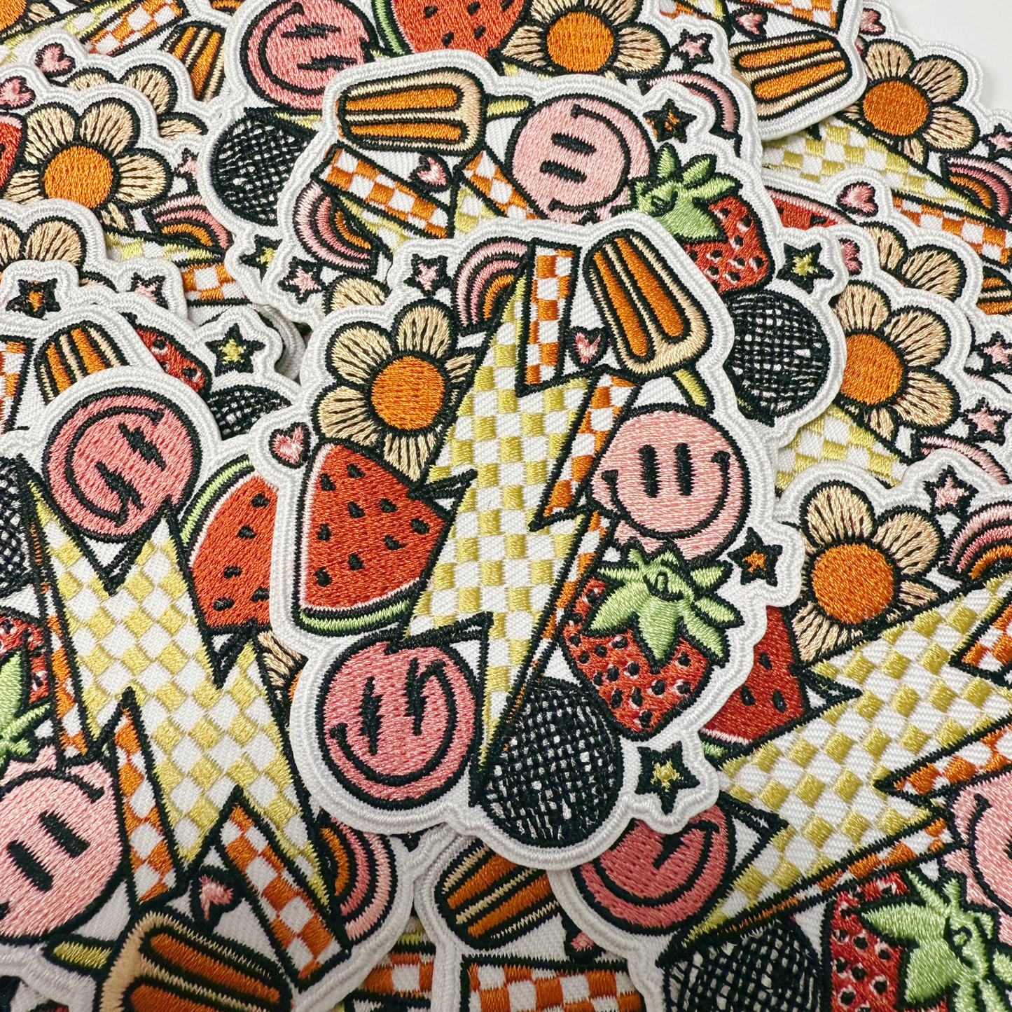 3" Happy Summertime  -  Embroidered Hat Patch