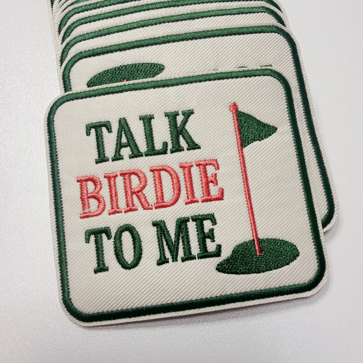 Talk Birdie To Me   (3"x2.5")  GOLF  -  Embroidered Hat Patch