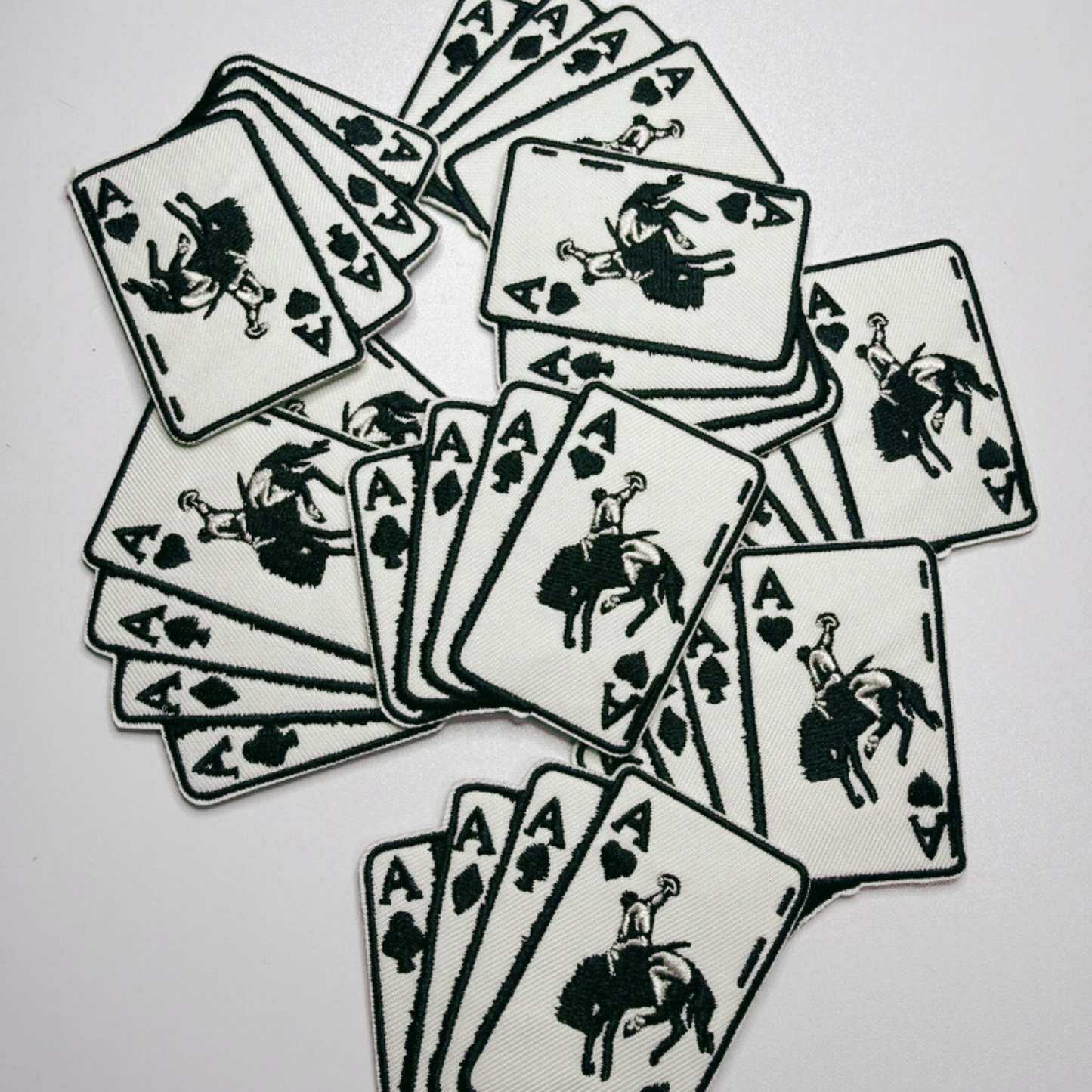 3" Bucking Aces   -  Embroidered Hat Patch