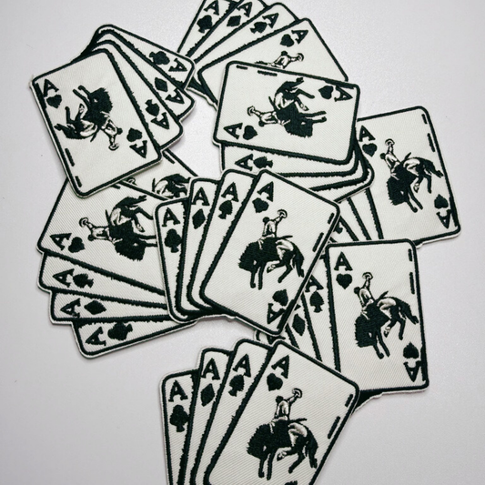 3" Bucking Aces   -  Embroidered Hat Patch