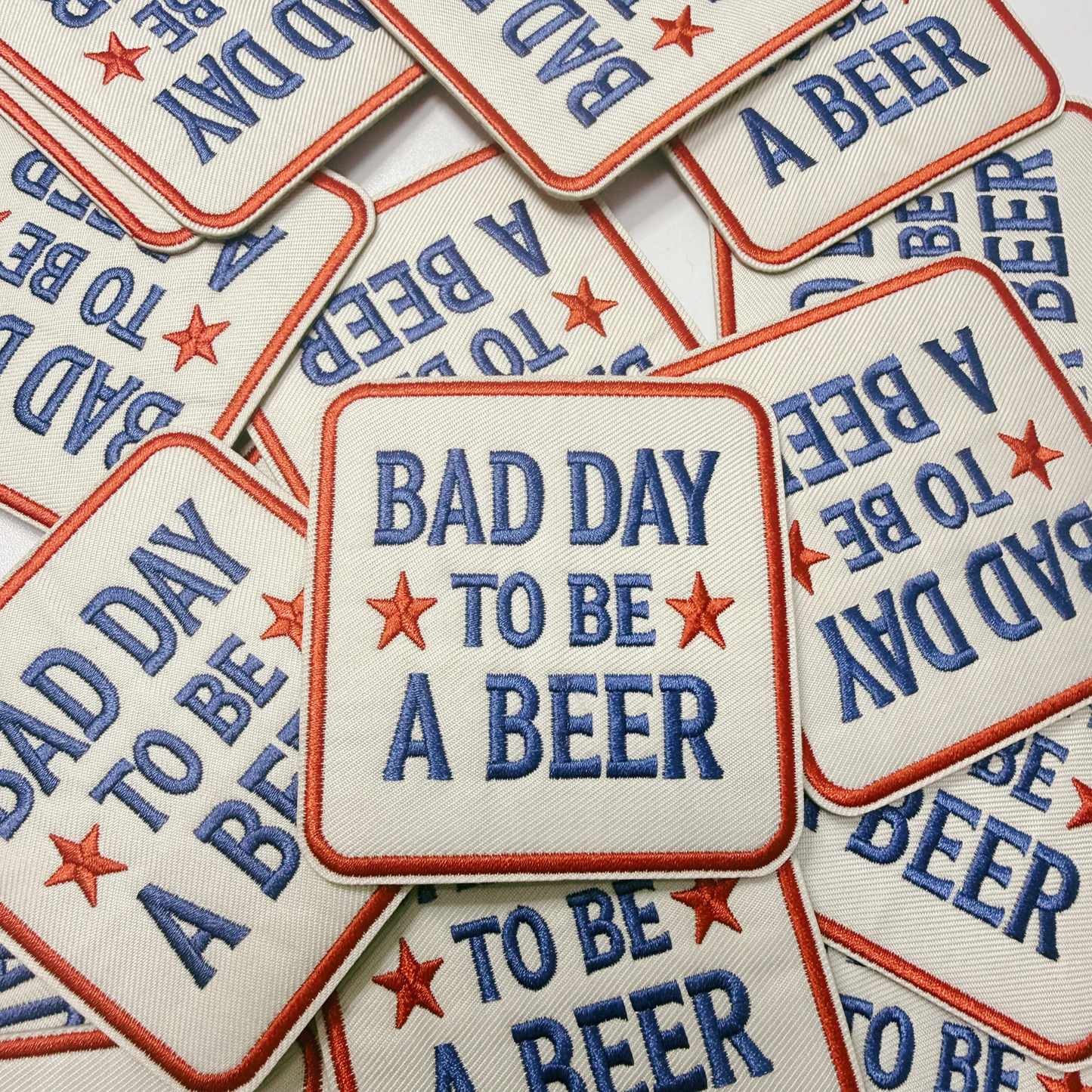 Bad Day to be a BEER (2.75" x 3") Patriotic-  Embroidered Hat Patch