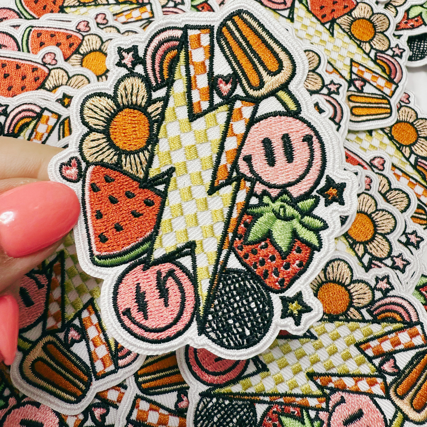 3" Happy Summertime  -  Embroidered Hat Patch