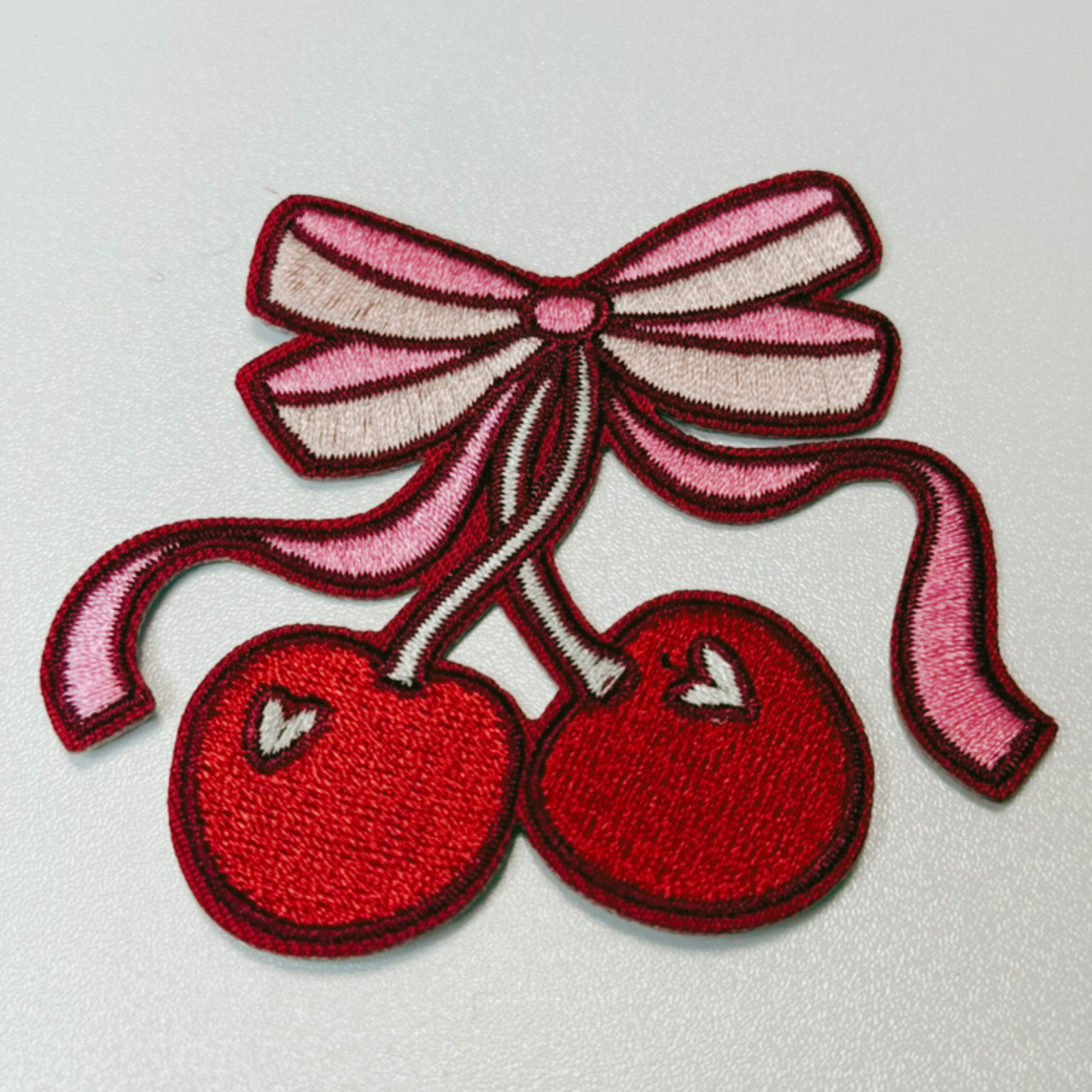 3" Cherry iron on Patch  -  Embroidered Hat Patch