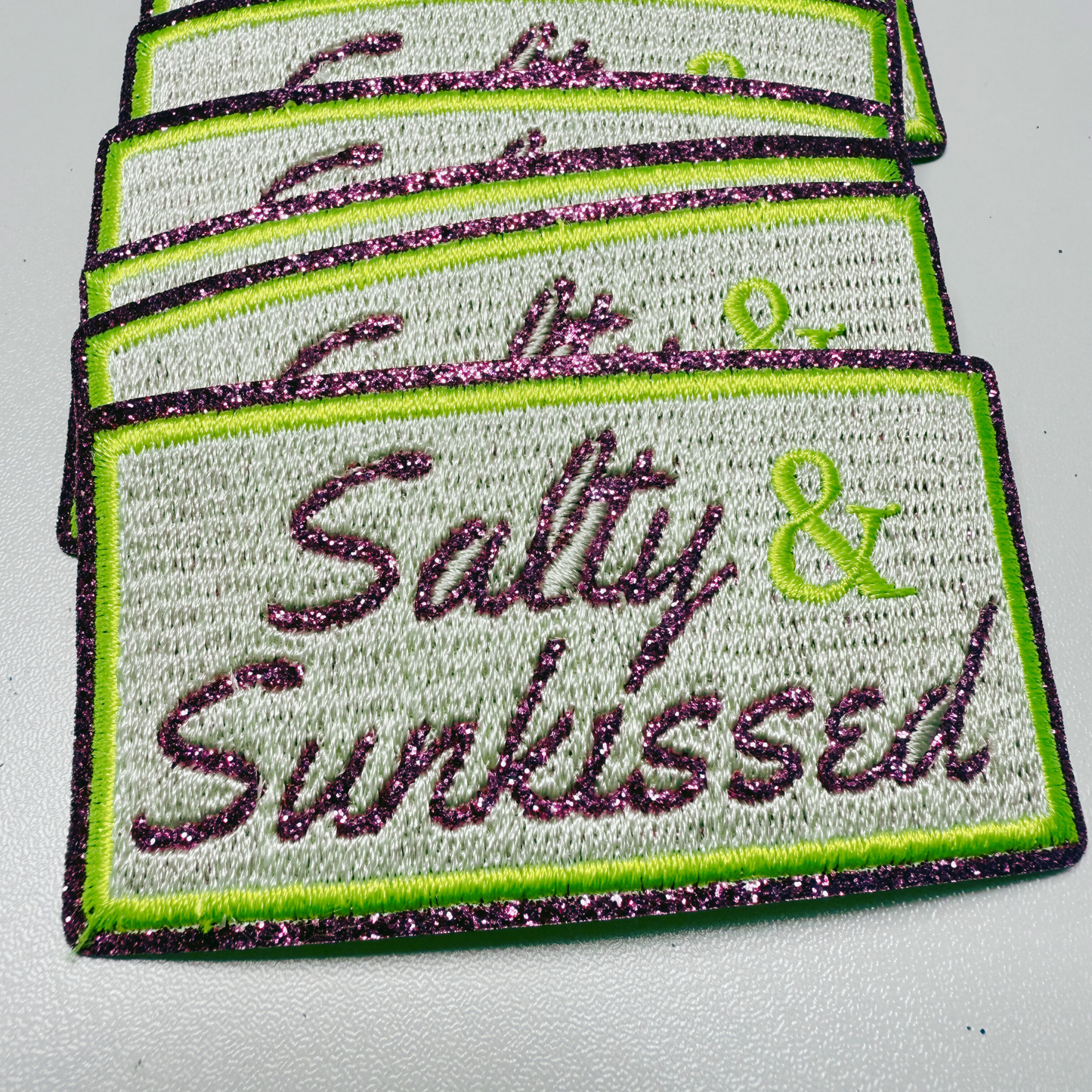 3" Sunkissed & Salty -  Embroidered Hat Patch