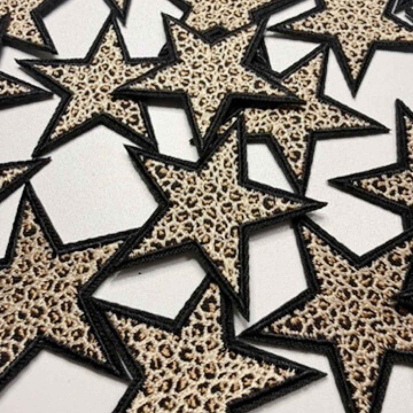 2" Star in Animal Print -  Embroidered Hat Patch