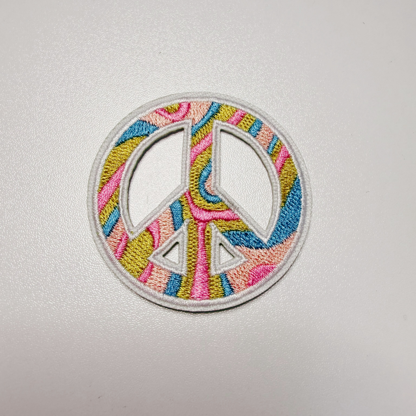 2" Multicolored peace sign -  Embroidered Hat Patch