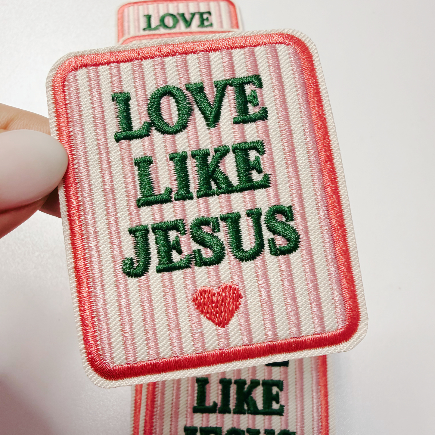 2" x 2.5" Love Like Jesus -  Embroidered Hat Patch