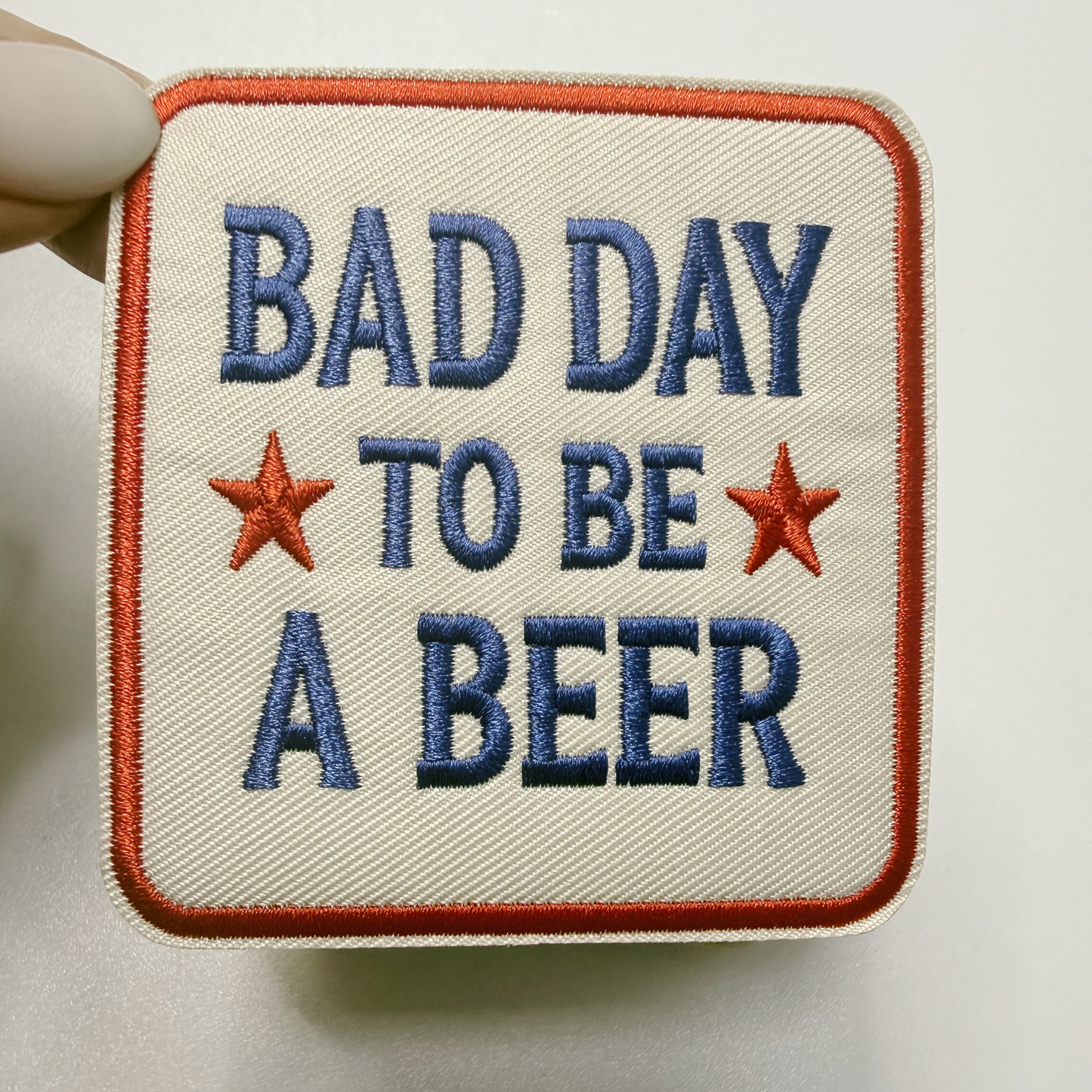 Bad Day to be a BEER (2.75" x 3") Patriotic-  Embroidered Hat Patch