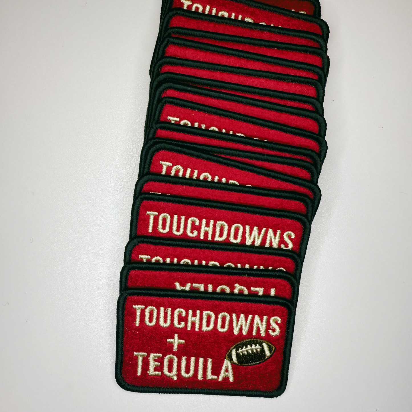 3" Touchdowns + Tequila in RED -  Embroidered Hat Patch