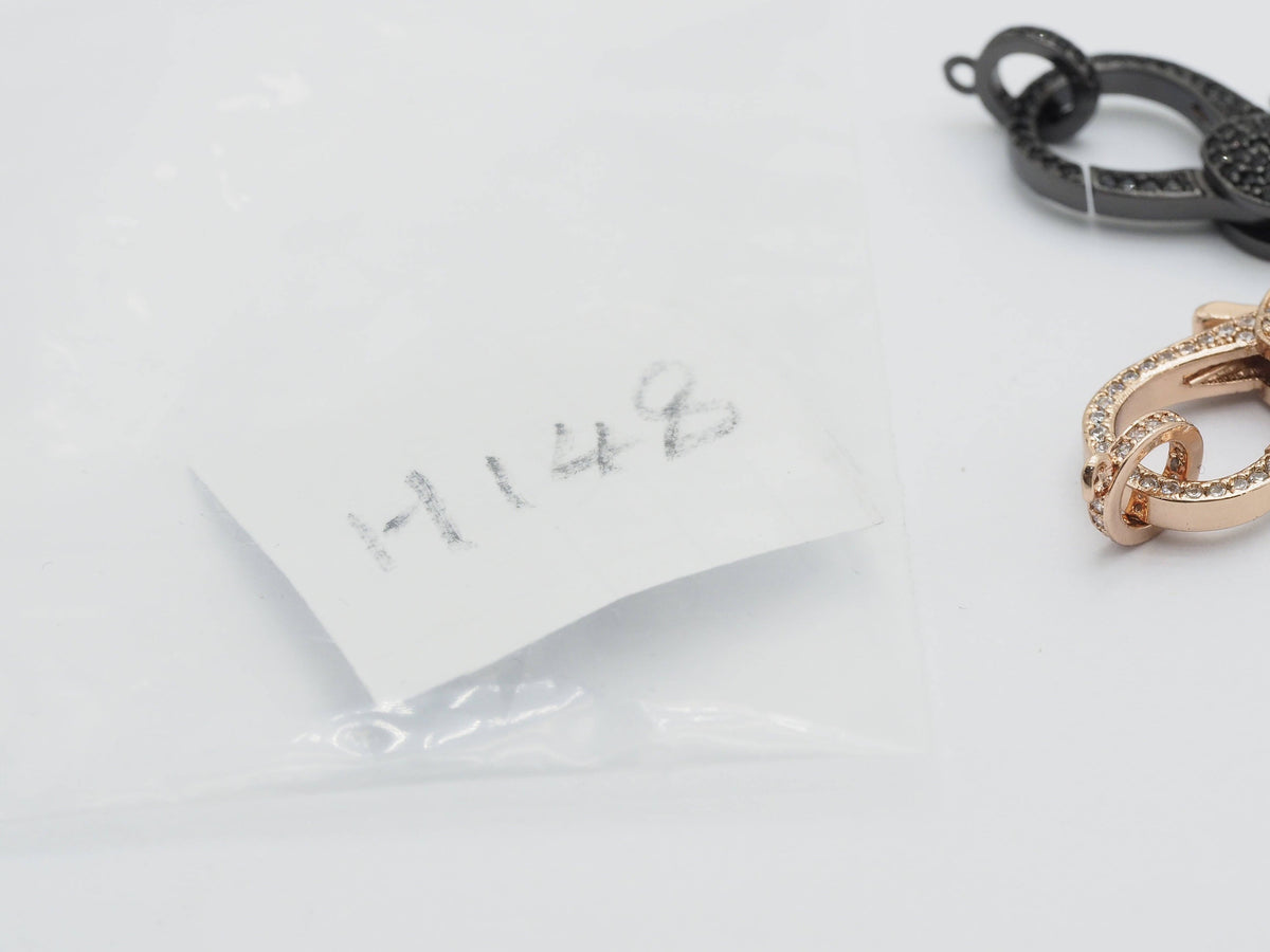 CZ Micro Pave Lobster Claw Clasp, 13x25mm, CZ Pave Clasp, Rose gold/Gold/Silver/Black, sku#H148