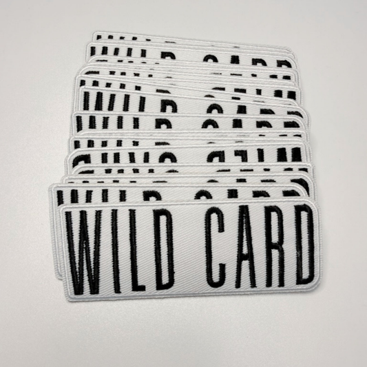 4" WILD CARD  -  Embroidered Hat Patch