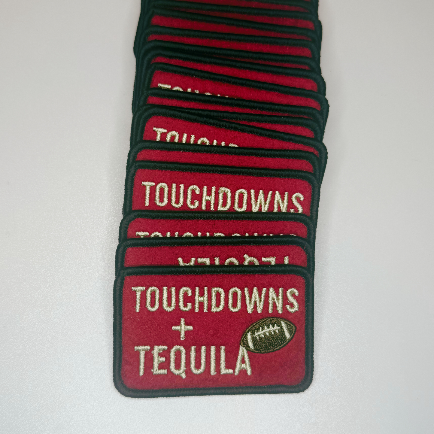 3" Touchdowns + Tequila in RED -  Embroidered Hat Patch