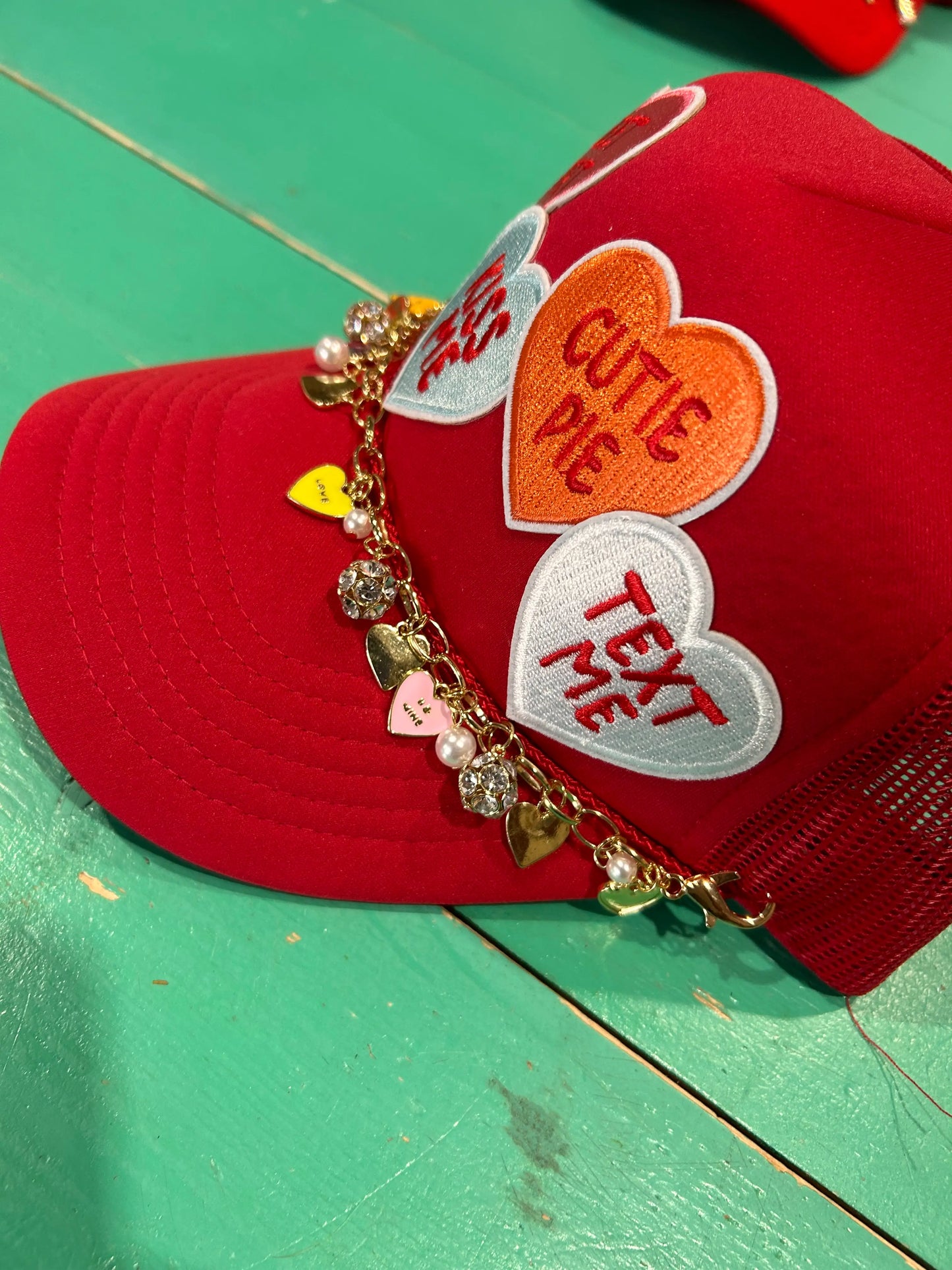 Conversation Hearts Trucker Hat Chain