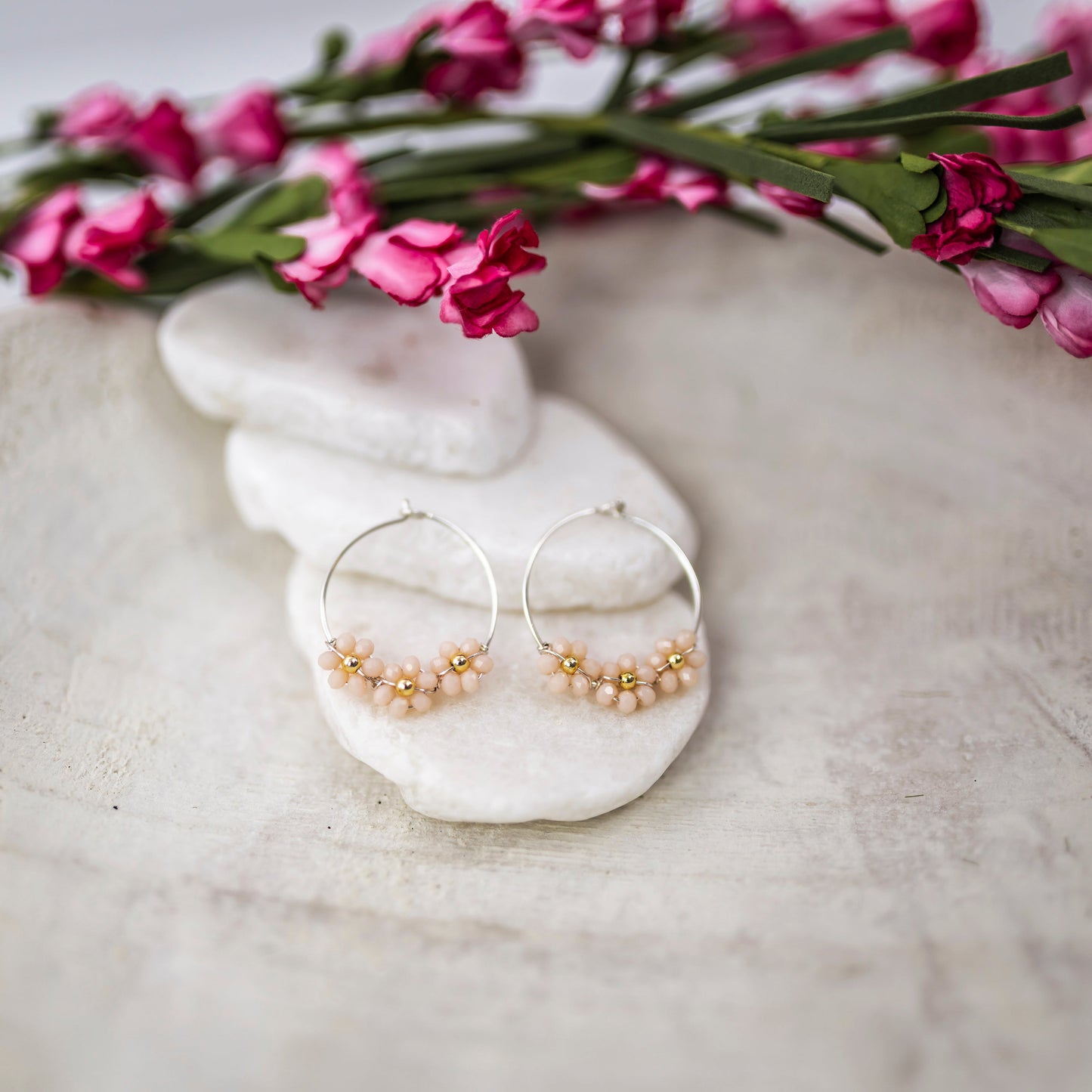 Daisy silver earrings
