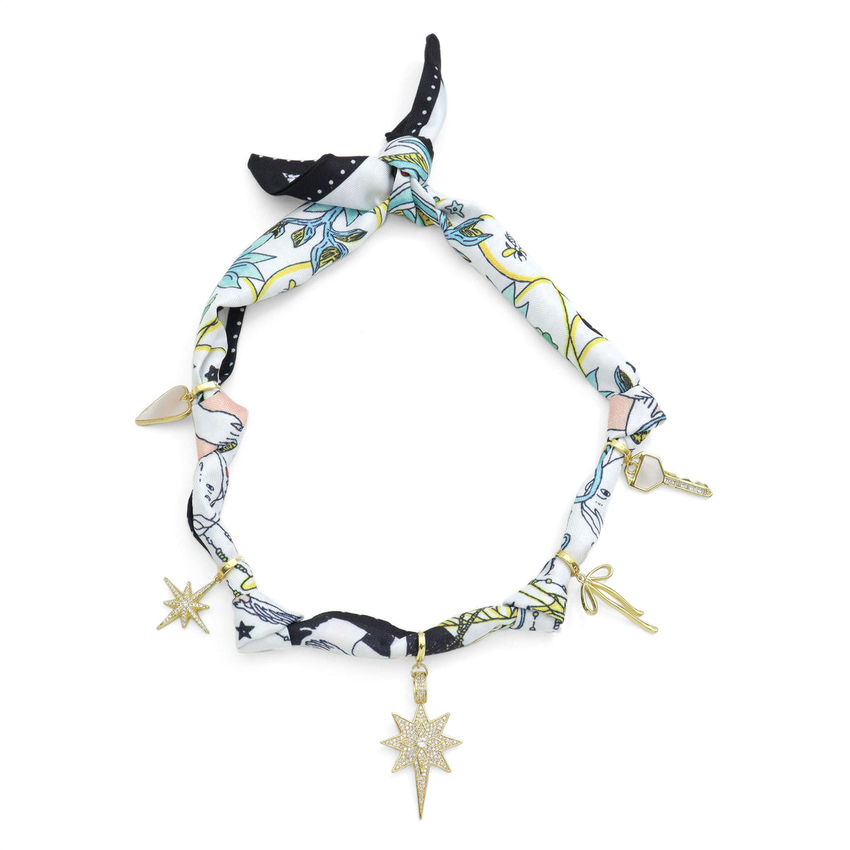 Convertible Scarf Necklace, Adjustable Silk Scarf Statement Necklace, sku#EF806-2