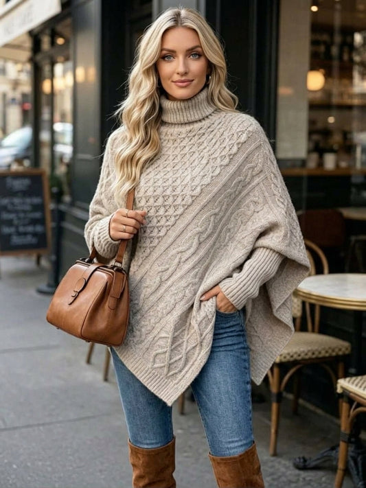 Turtleneck Cable-Knit Sweater