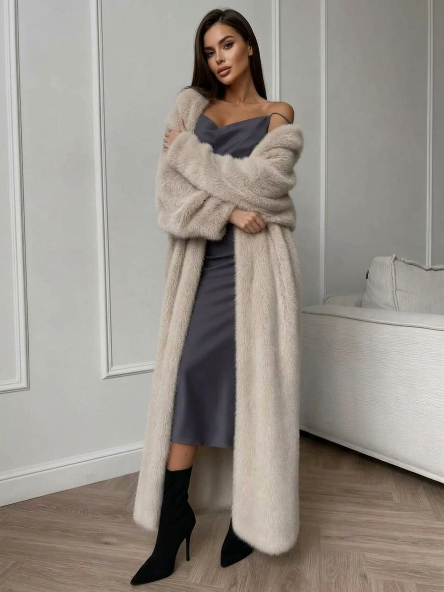 Fuzzy Open Front Longline Cardigan