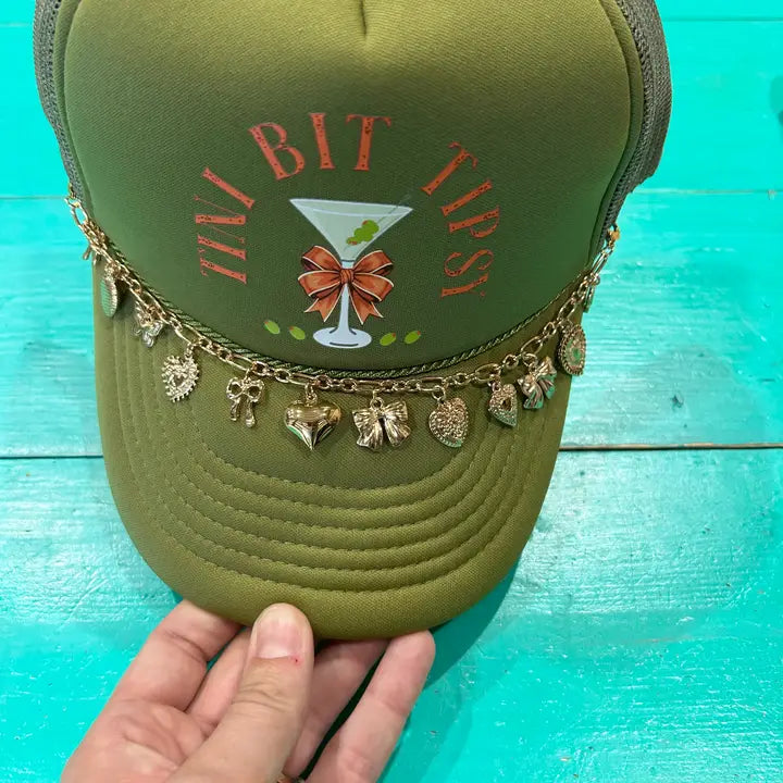 Gold Charmed Trucker Hat Chain