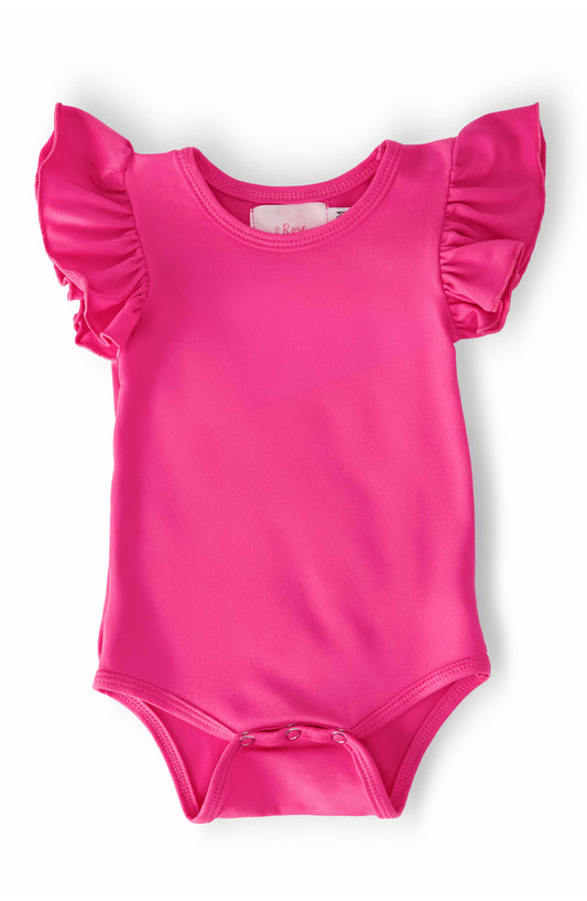Hot Pink S/S Flutter Bodysuit