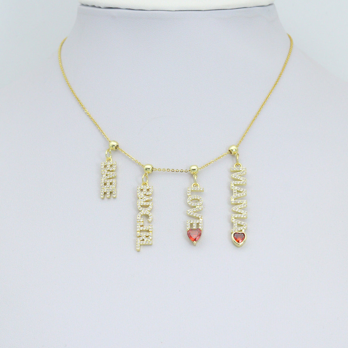 Babe, Badgirl, Love, Mama Heart Charm, Sku#Y1050