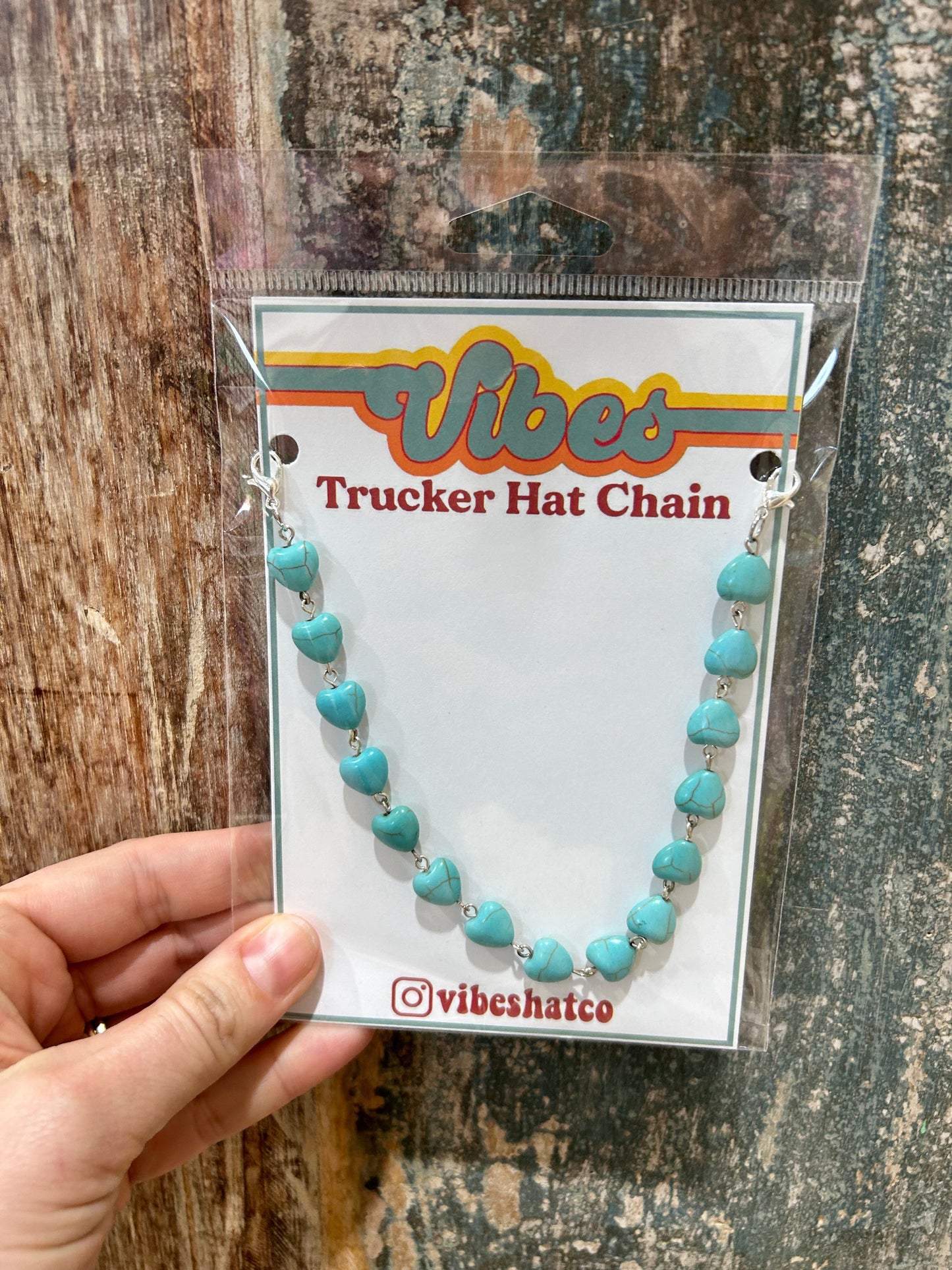 Turquoise Heart Trucker Chain