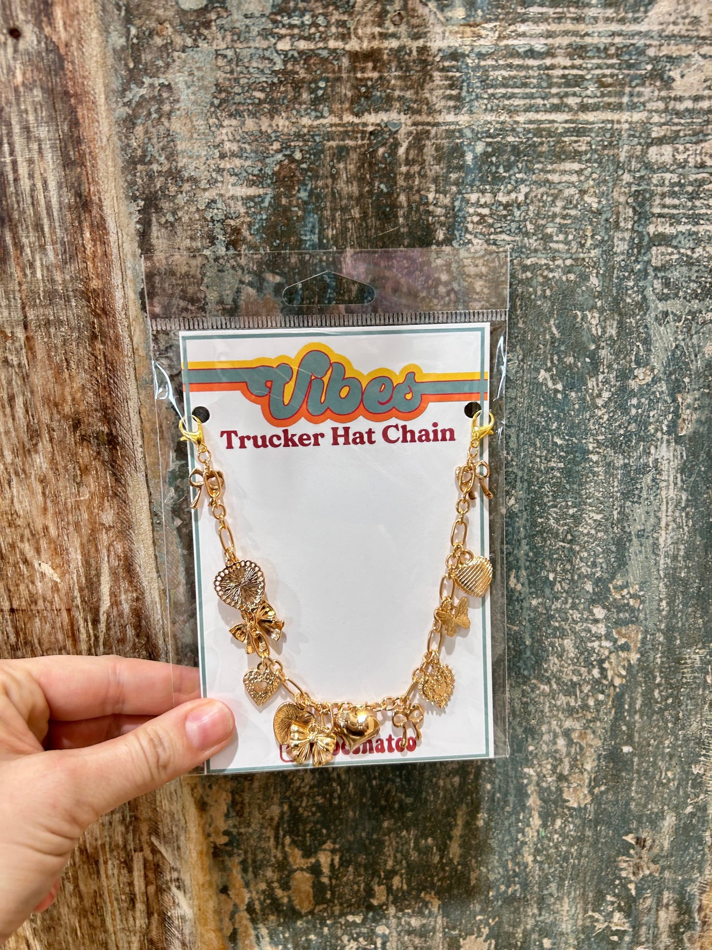 Gold Charmed Trucker Hat Chain