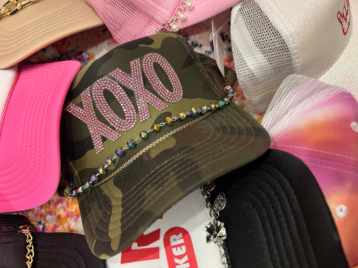 XOXO Rhinestone Trucker