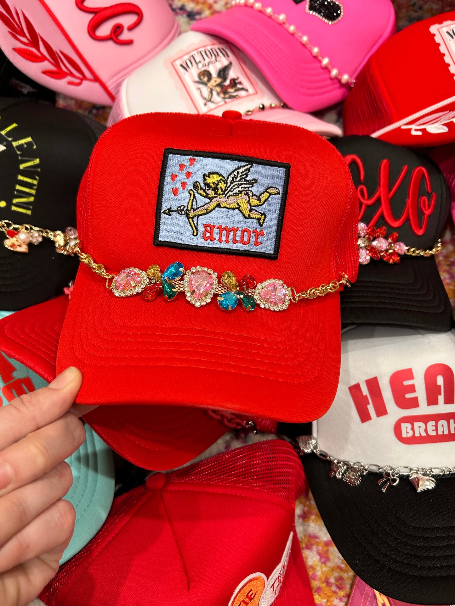 Multicolor Rhinestone Trucker Chain