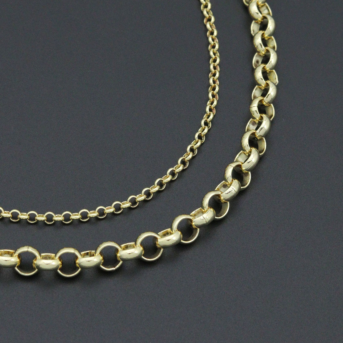 Rolo Link Chain Necklace Bracelet, Charm bar necklace bracelet, sku#EF793
