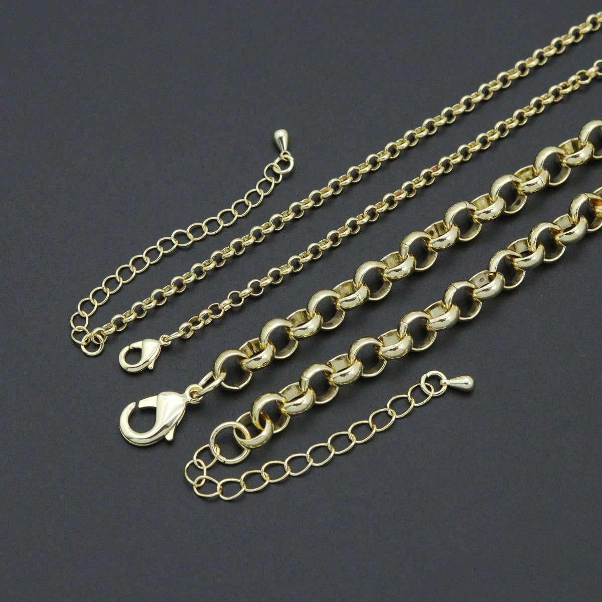 Rolo Link Chain Necklace Bracelet, Charm bar necklace bracelet, sku#EF793