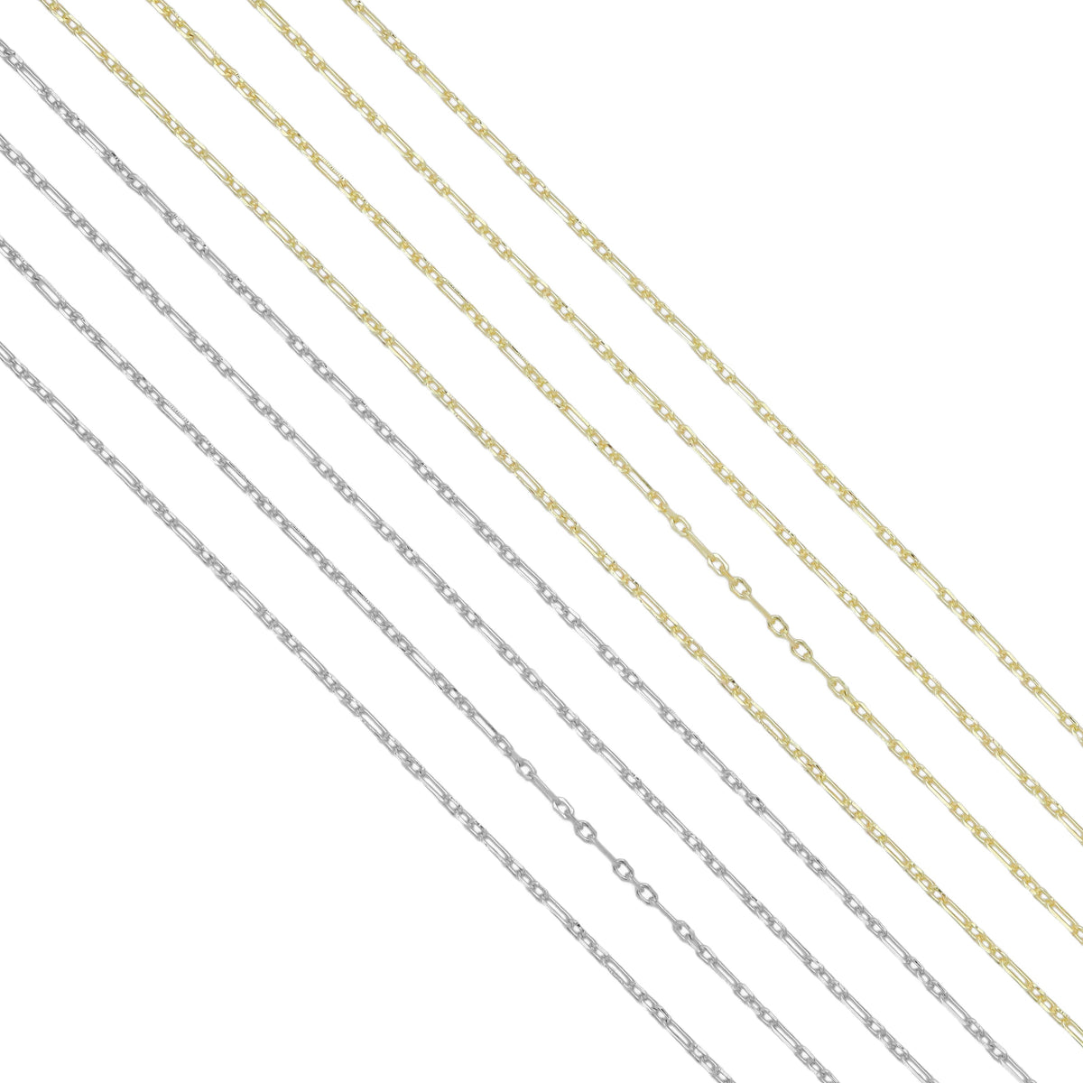 Gold Silver Dainty Mixed paperclip chain,  unfinished chain by yard,Thin chain, sku#LX645