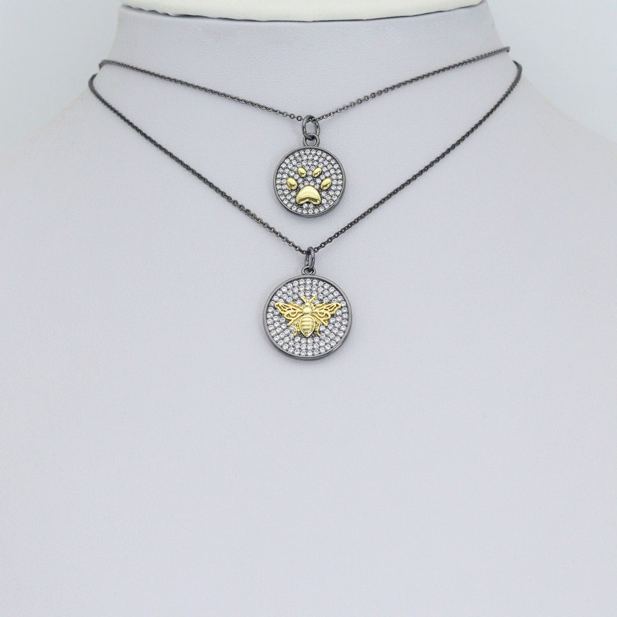 Dual Color Paw Insect bee Coin Charm Pendant, Sku#LX956