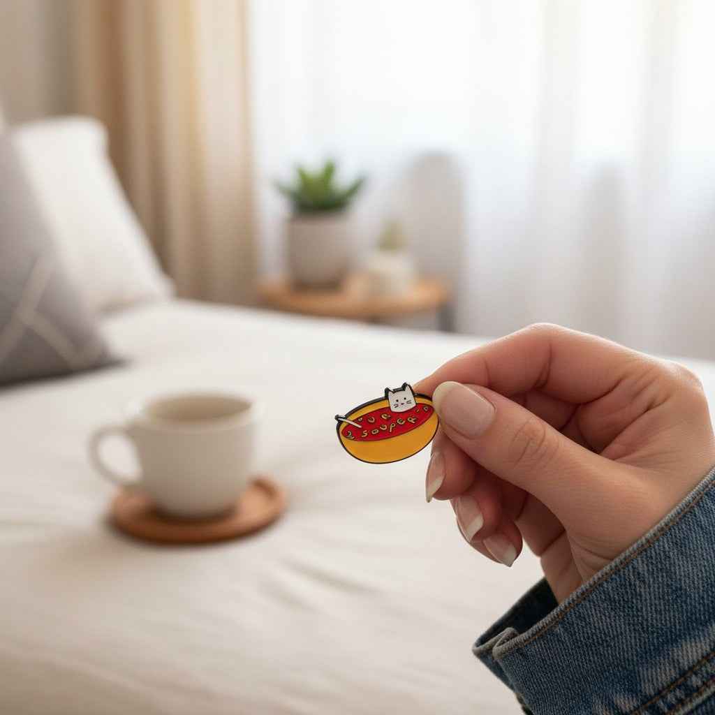 Funny Cat Enamel Pins – Set of 5 | Cute Kawaii Lapel Pin Pack