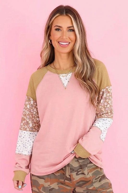 Floral Print Raglan Sleeve Sweatshirt