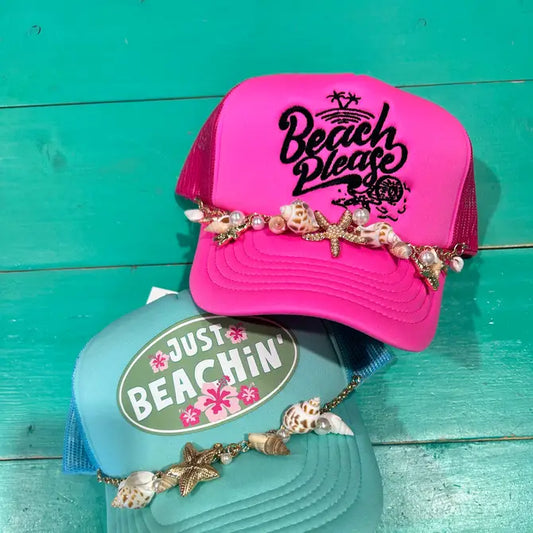 Seashell & Pearl Trucker Hat Chain