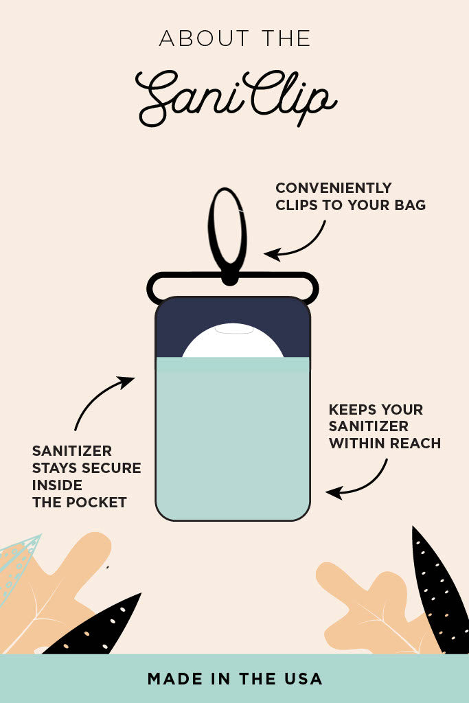 White Leopard SaniClip Hand Sanitizer Holder