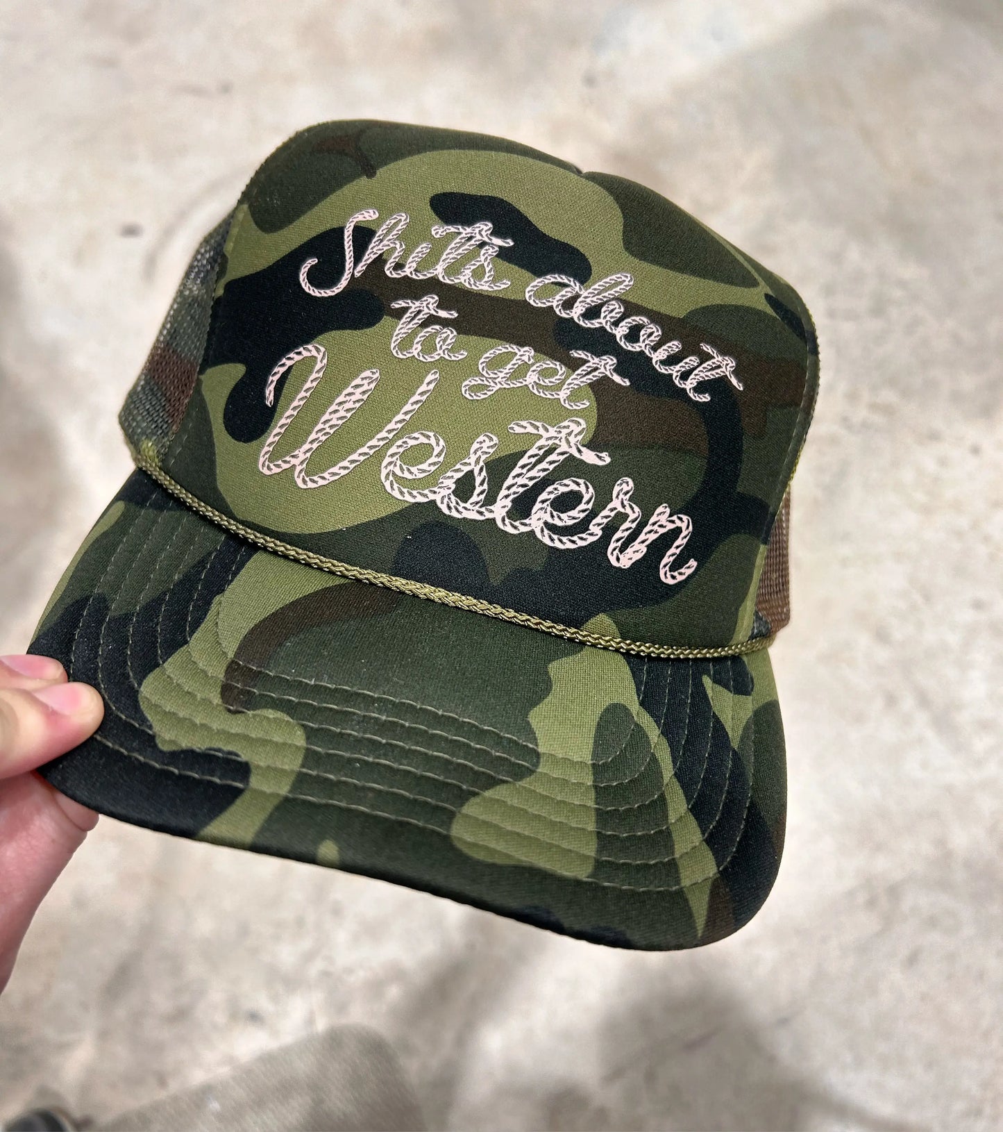 Shits About To Get Western Trucker Hat