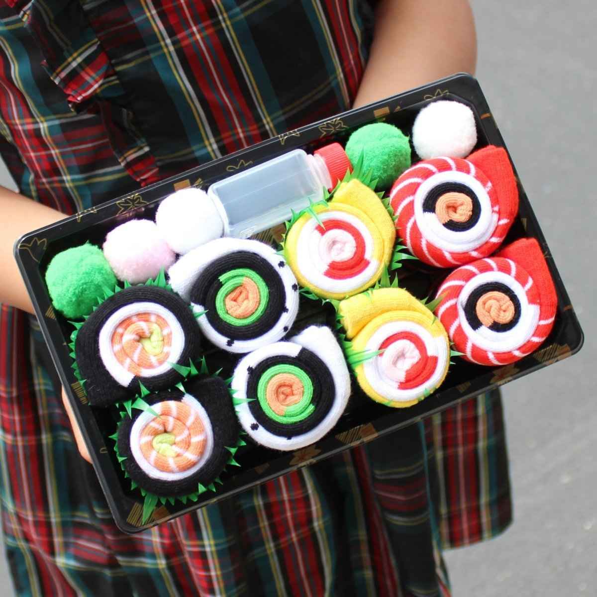 Sushi Socks Gift Set – 4 Pairs of Funny Novelty Socks in Box