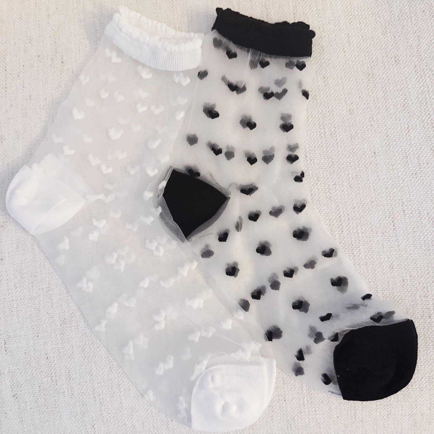 Sweet Hearts Sheer Socks Set Of 2