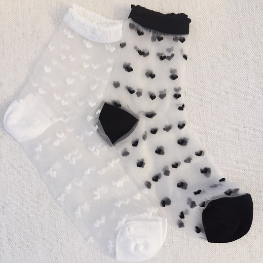 Sweet Hearts Sheer Socks Set Of 2