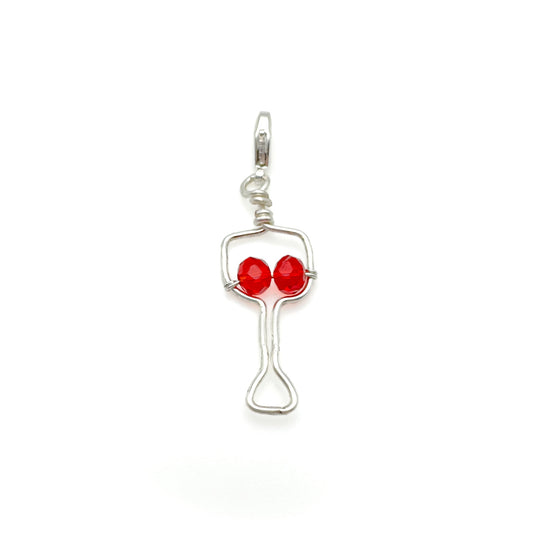 Wine silver charm
