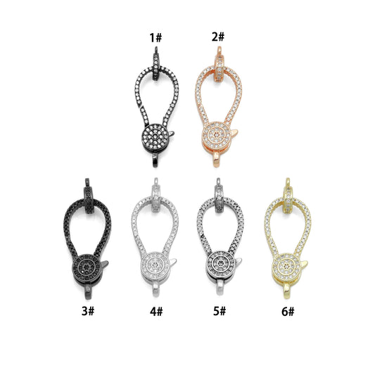 CZ Clear Micro Pave Lobster Clasp with Jumping Ring, SKU#H39