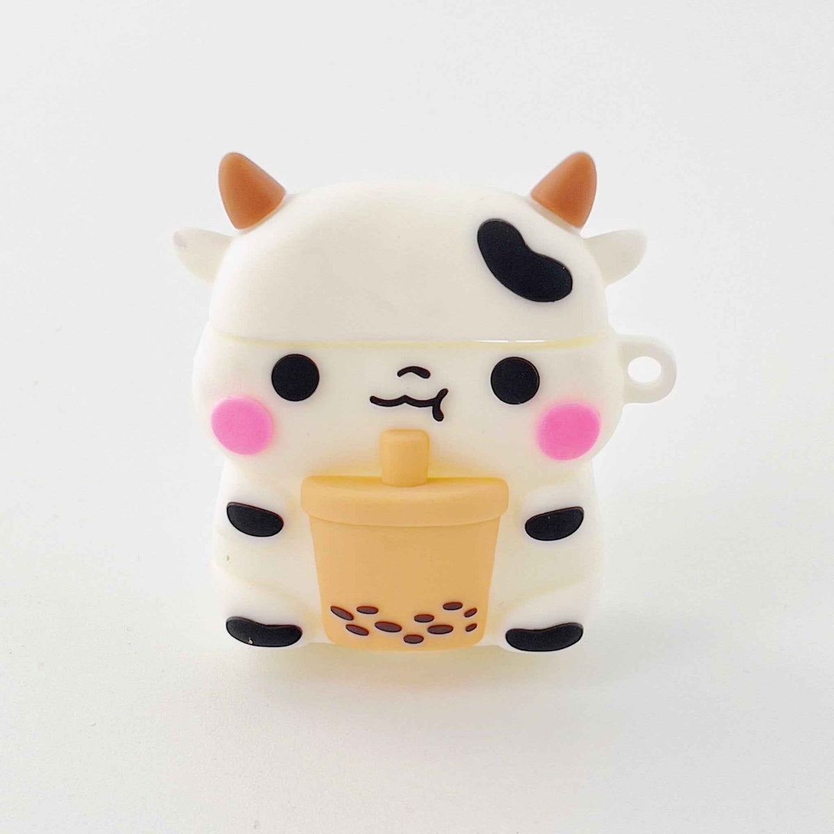Boba Milk Cow AirPods Case – Cute Silicone Cover with Keyring