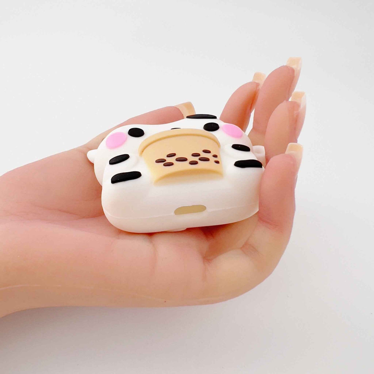 Boba Milk Cow AirPods Case – Cute Silicone Cover with Keyring